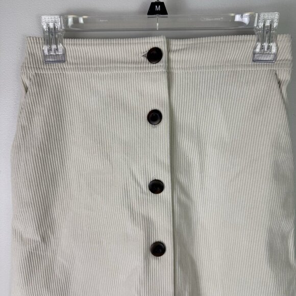 Melrose Market Corduroy Mini Skirt XXS Ivory Button Front Pockets Fall Casual - Picture 3 of 9